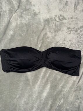 Kona Sol Black Twist-Front Strapless Bandeau